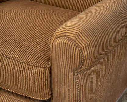 Ethan Allen Gold & Brown Stripe Upholstered Chair