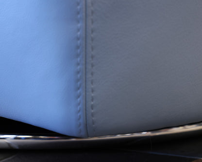 Roche Bobois Tangram Swivel Chair in Robins Egg Blue Leather