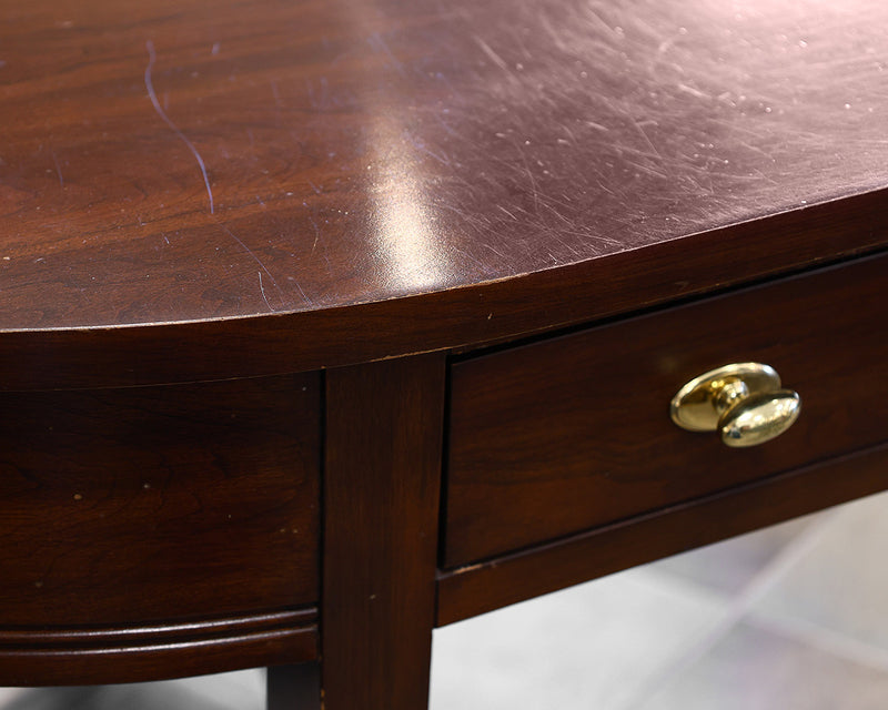 Demilune Console with Single Drawer in Mahogany