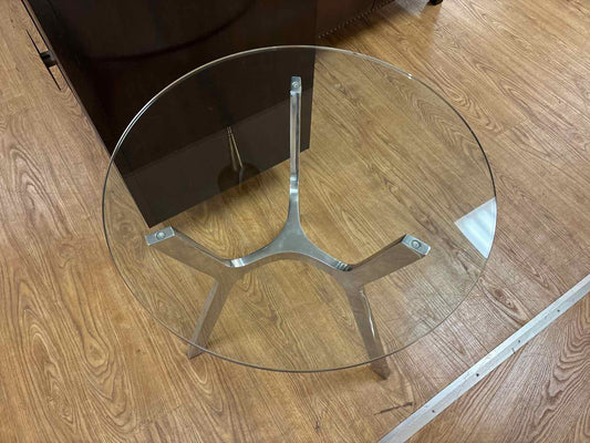 Crate & Barrel 'Elke' Glass Top Side Table