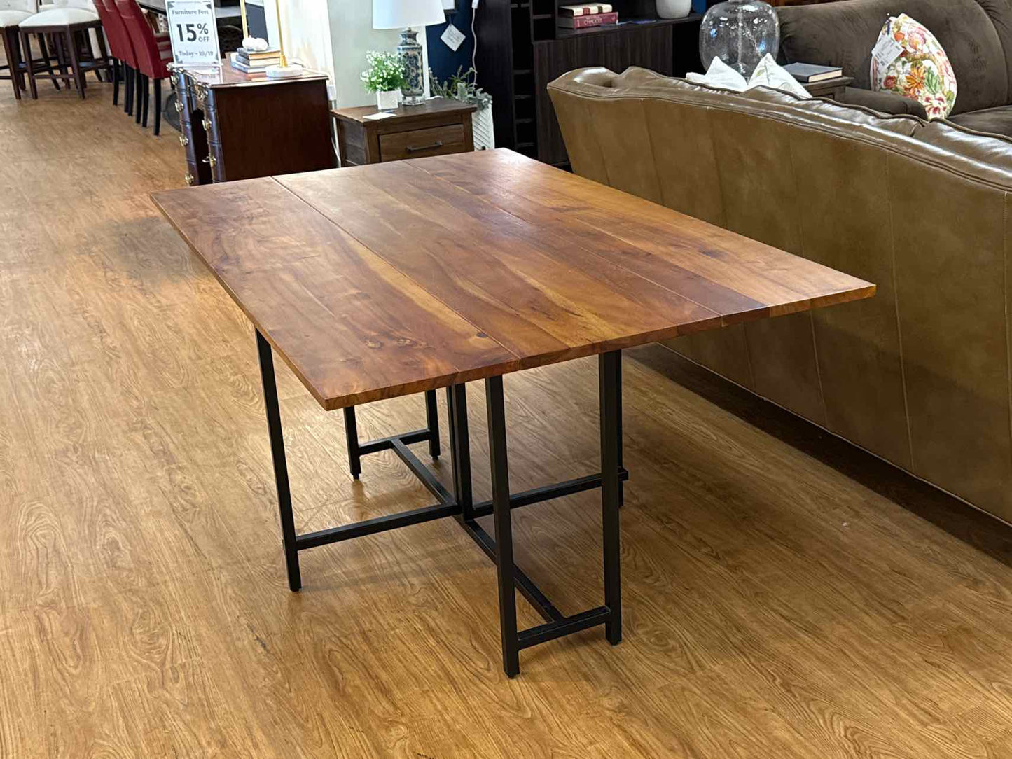 Crate & Barrel Drop Leaf Cherry Console