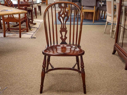 Set of Six Antique Colonial Solid Oak Side Chairs