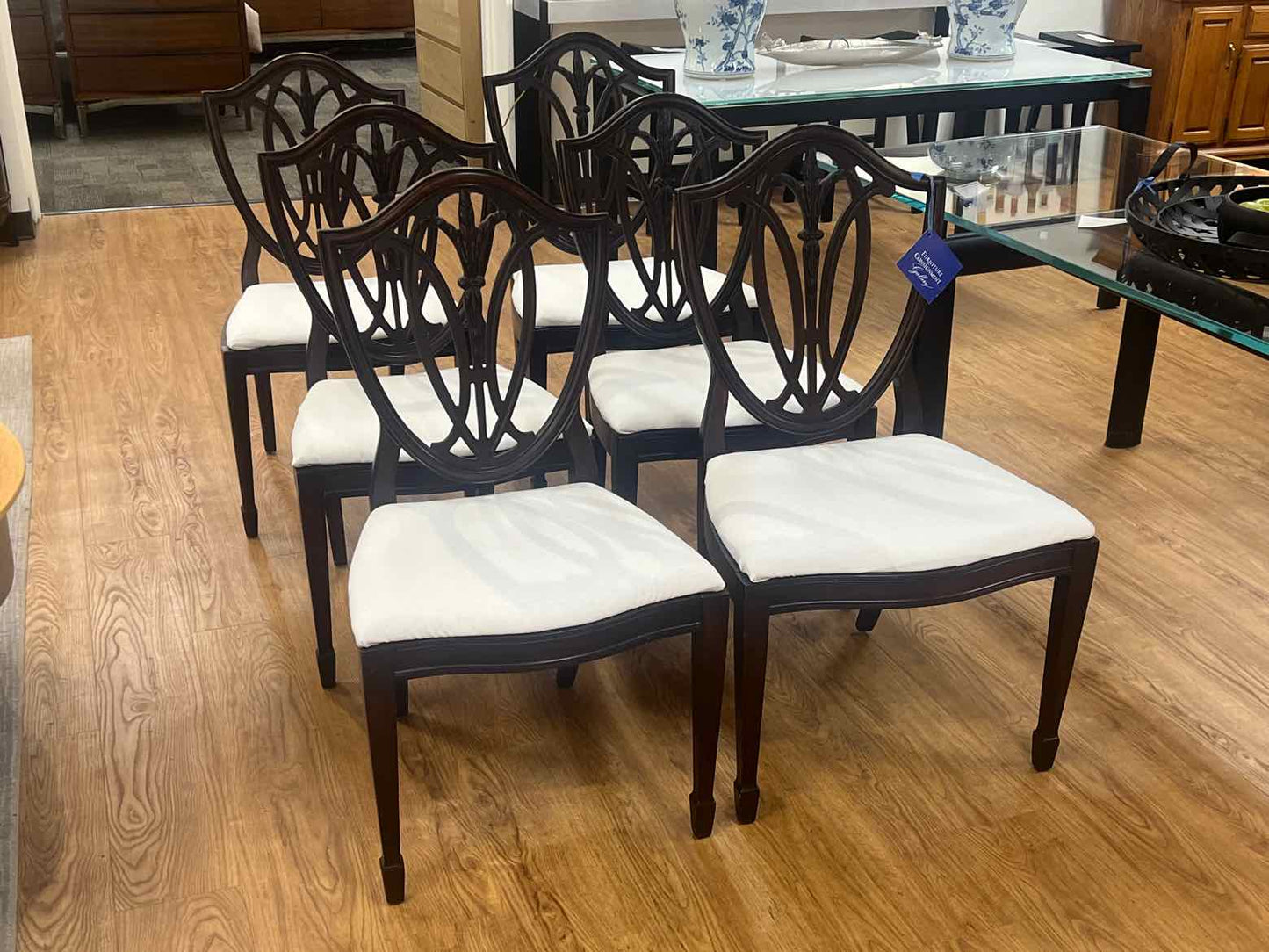 Set of 6 Bernhardt Shield Back Dining Chairs