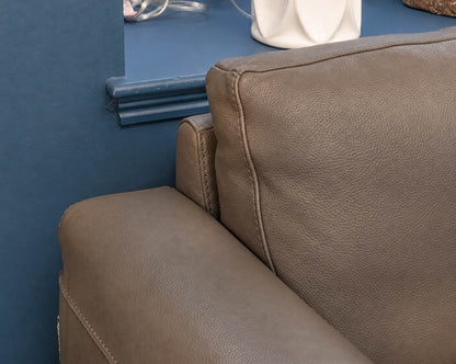 Bloomingdales Grey Leather 3 Cushion Sofa