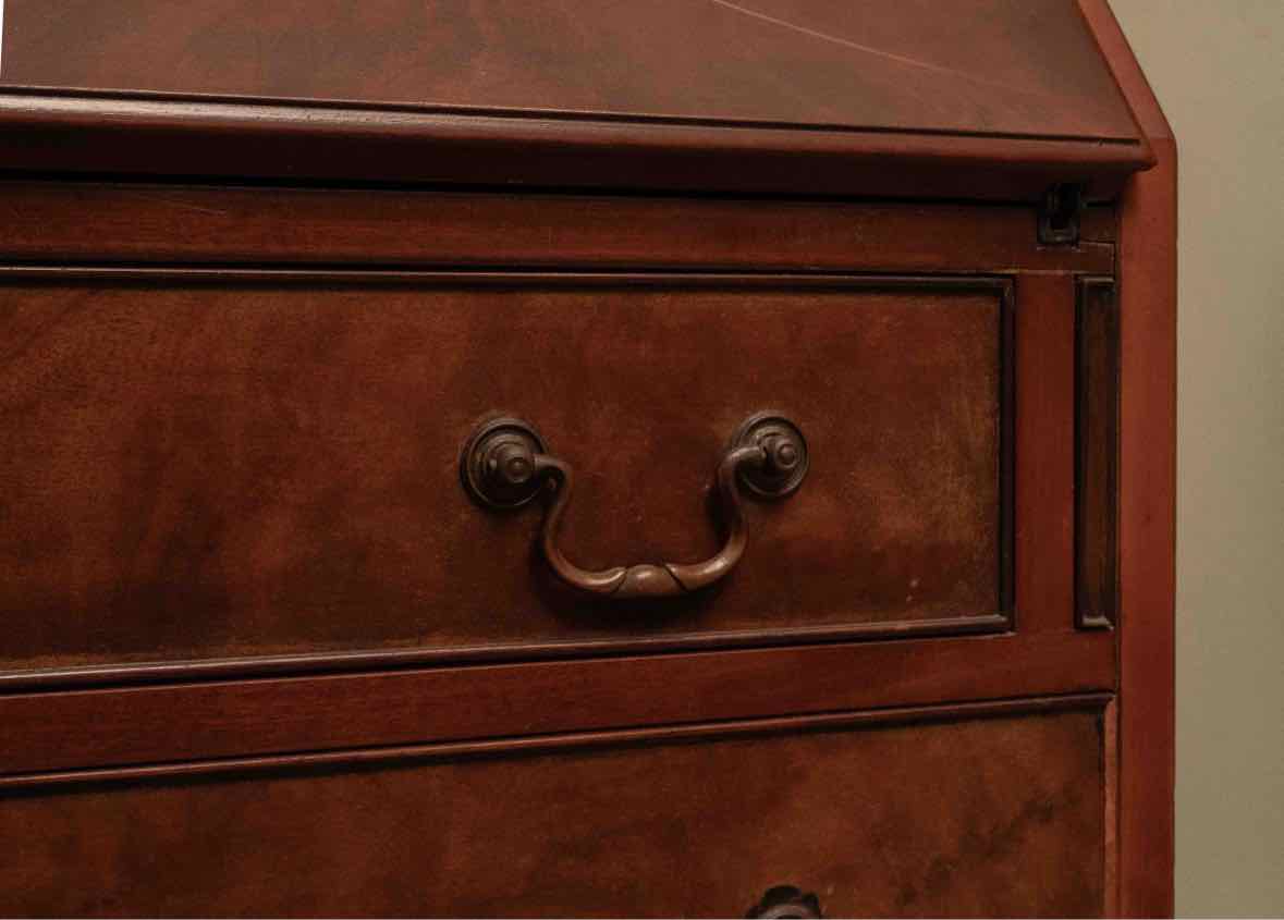 Cherry 2 Glass Door 4 Drawer Secretary Desk