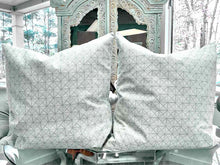 Pair of Blue Geometric Print Accent Pillows