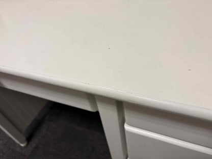 White Beadboard Desk with Hutch