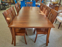 Fusion Designs Solid Cherry Dining Table & Set of 12 Slatback Chairs