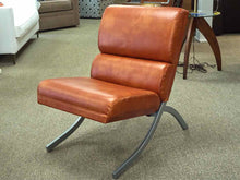 Faux Leather Mid-Century Modern Chair in Rust