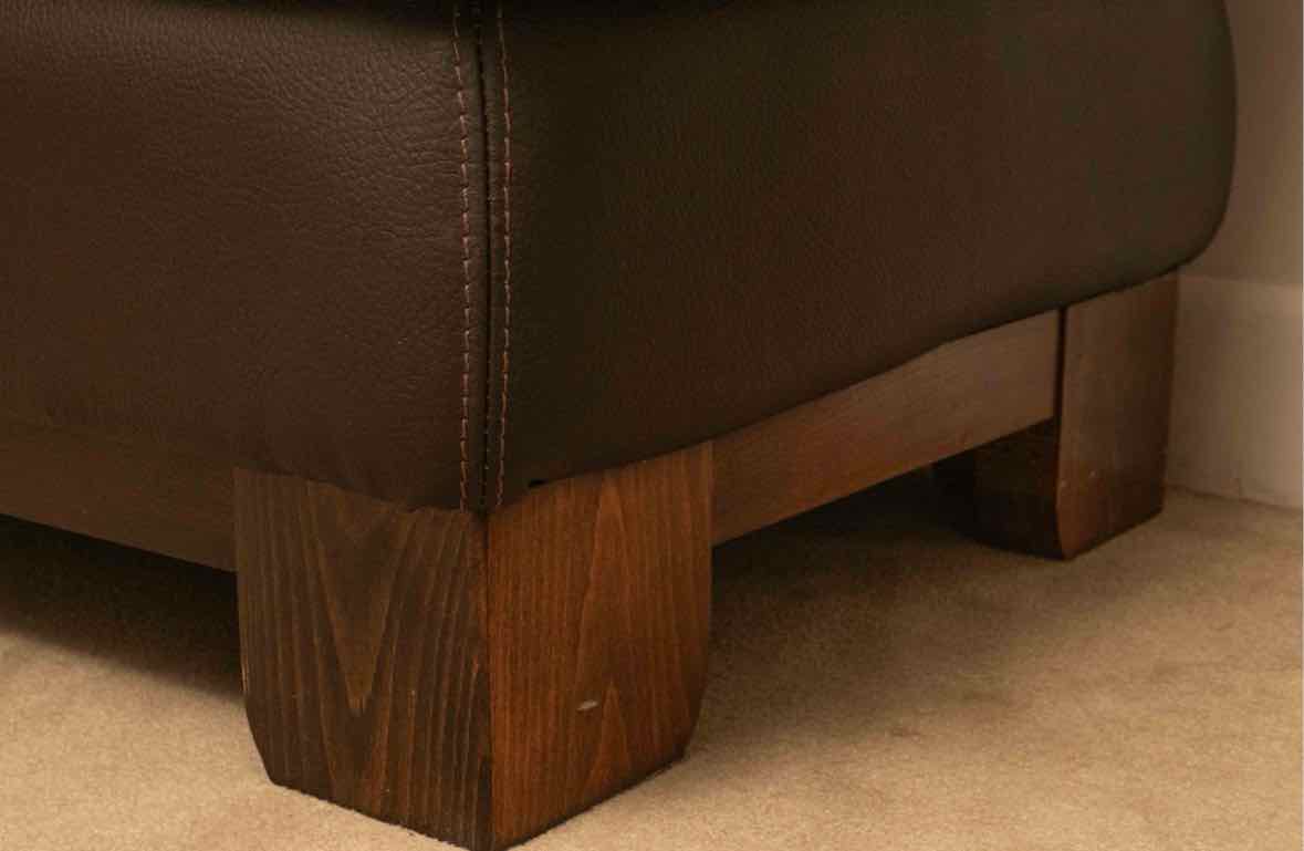 Natuzzi Chocolate Brown Pebble Leather  Ottoman
