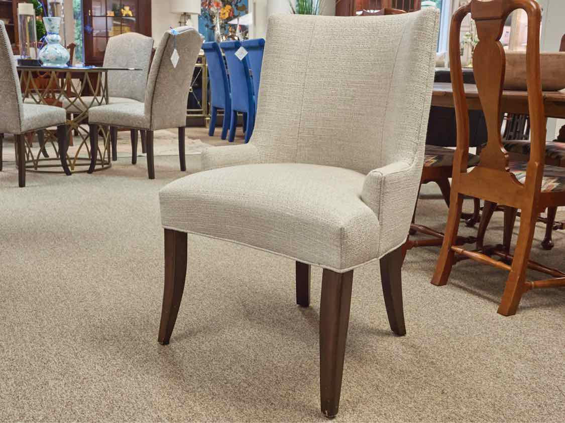 Pair of Host & Hostess Chairs in Gray Tweed