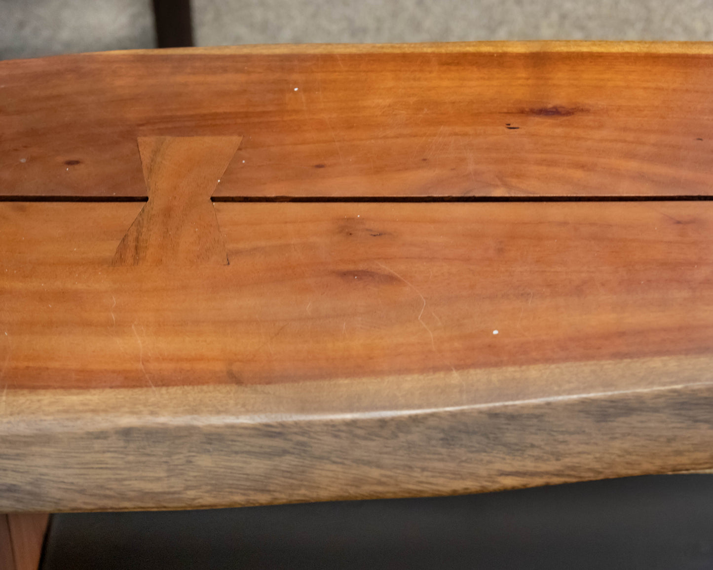 Crate & Barrel Yukon Entryway Bench in Warm Live-Edge Acacia