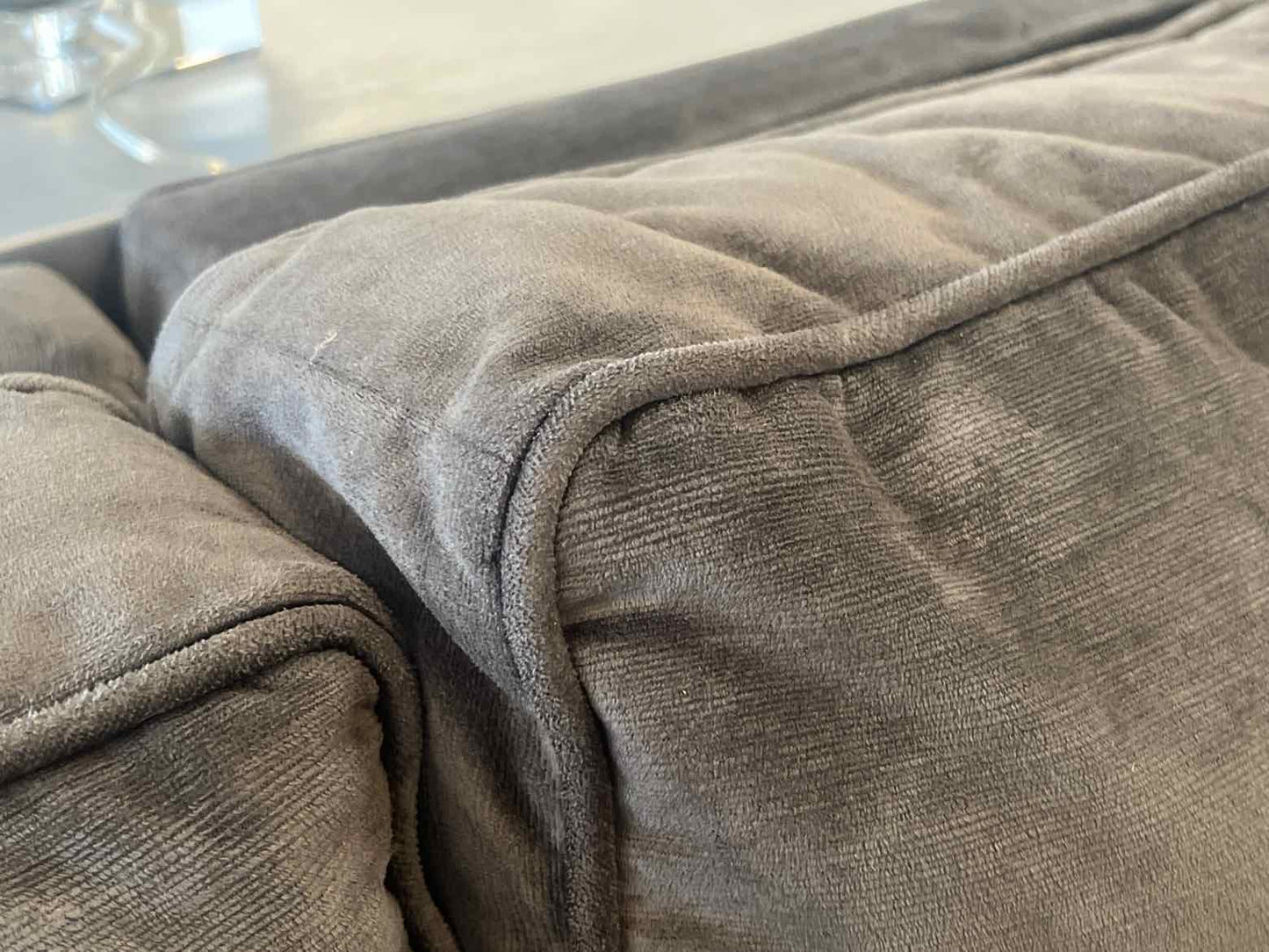 MG+BW Grey Microsuede Sectional