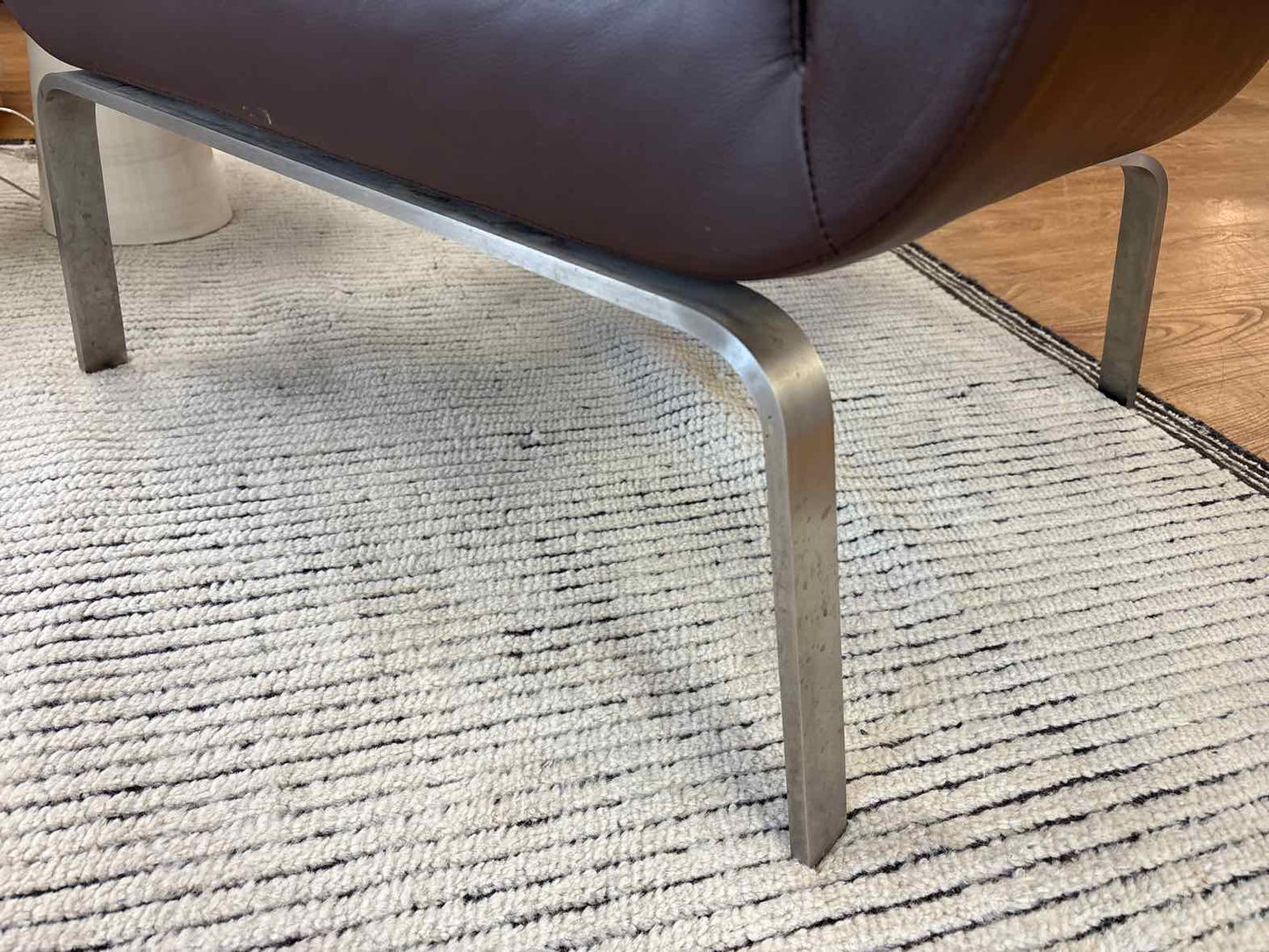 Ligne Roset Chocolate Leather Barrel Chair