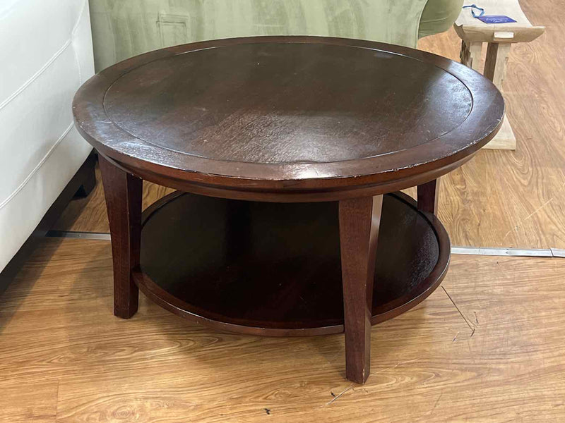 Pottery Barn Round Espresso Cocktail Table