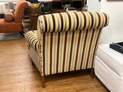 Stickley Striped Chair w/ Ottoman