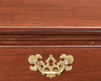 Pair of Continental Furniture Solid Mahogany Bedside Chests with Brass Pulls