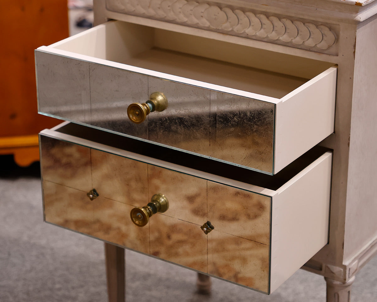 Pair of Anthropologie Mirrored Mirelle Nightstands