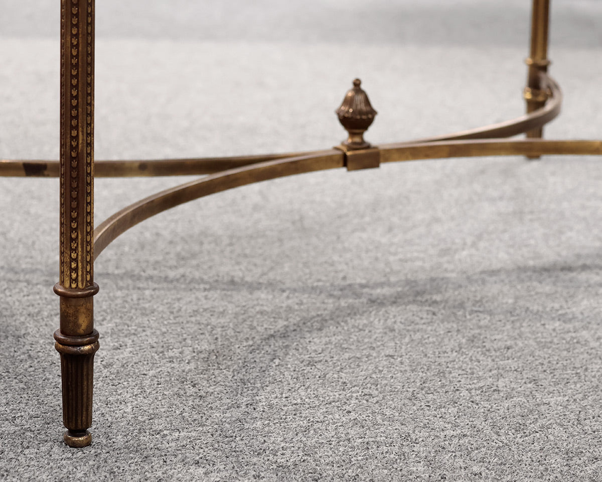 Brass Smoked Mirrored Tray Cocktail Table