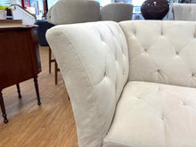 Cream Tufted Wingback Sofa