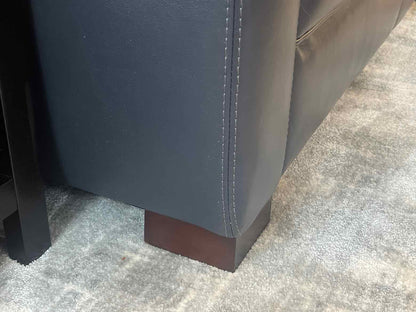 Navy Blue Leather Sofa