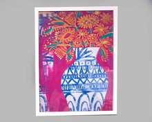 "Talavera Vase II" Print in White Lacquer Shadowbox Frame