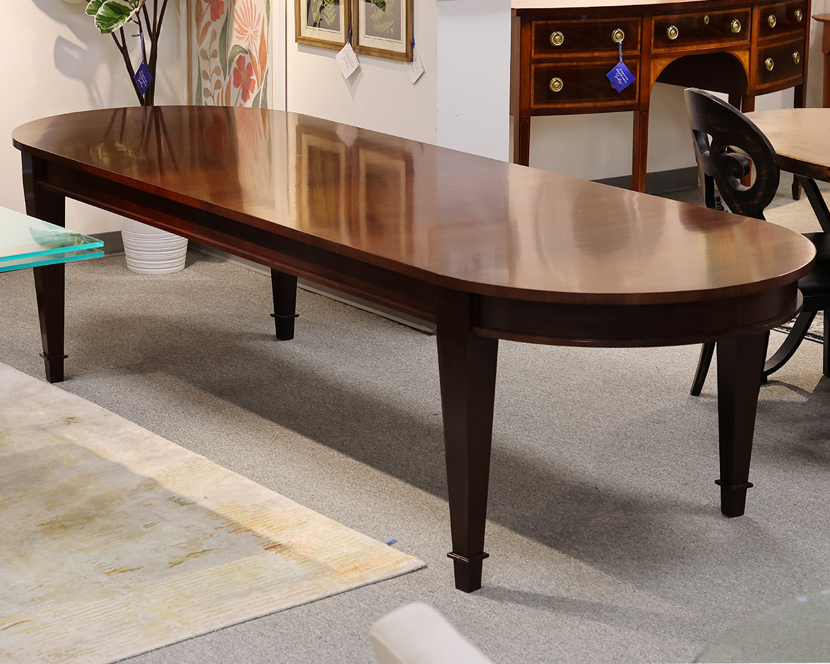 Handcrafted Oval Mahogany Dining Table by David Alberghini