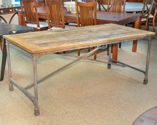 Restoration Hardware Industrial-Style Desk W/ Reclaimed Woodtop