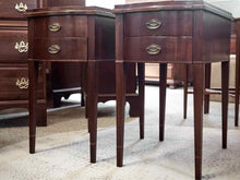 Pair of Solid Mahogany Two Drawer Side Tables