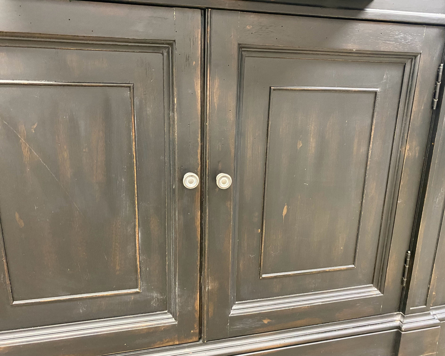 Ethan Allen 'Emanuel' 4 Door Demilune Buffet Rustic Black Finish