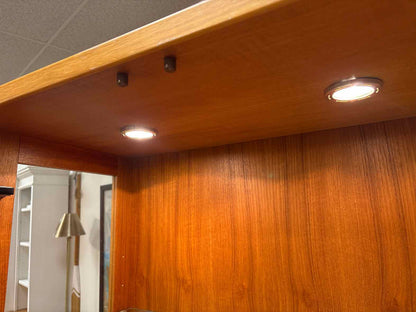 Lighted Teak Display Cabinet