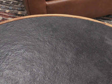 Anthropologie Black Slate Top Round Cocktail Table