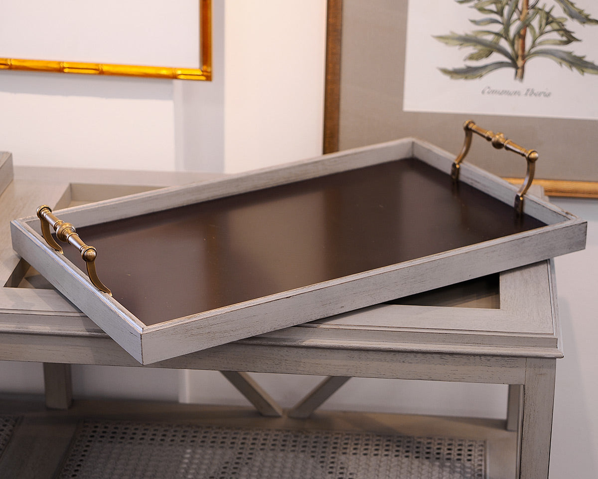 Sherrill Furniture Modern Caned Tiered Tray Console