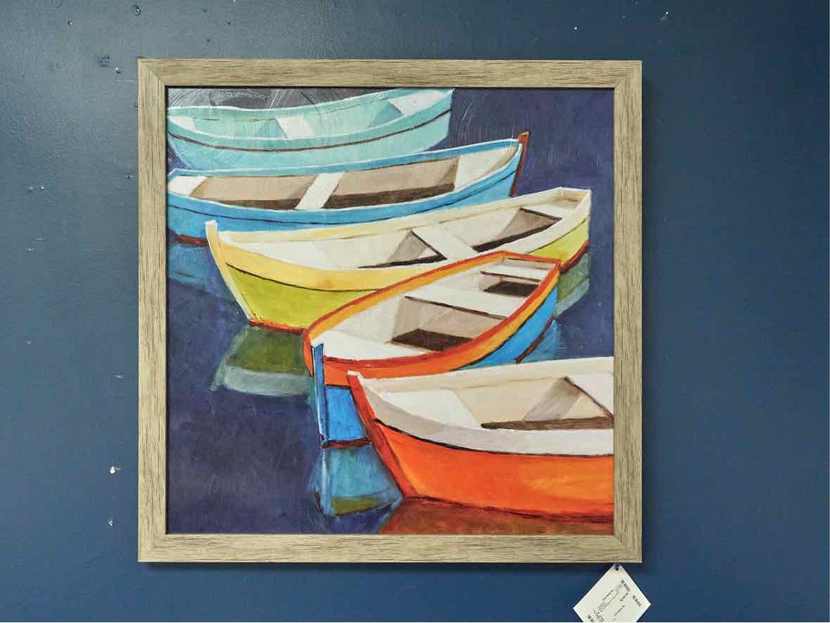 'Serene Rowboats' Framed Print