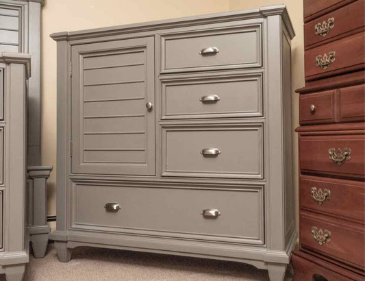 Folio 21 "Hilton Head' Shutter Grey Finish 4 Drawer 1 Door Gentlemen's   Chest