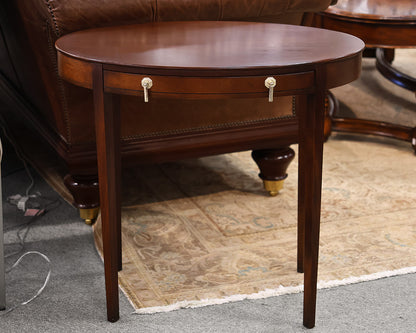 Pair of Oval Shaped Mahogany Side Tables