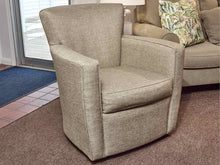 Fairfield Chair Company Taupe Weave Upholstererd Swivel Chair & Ottoman