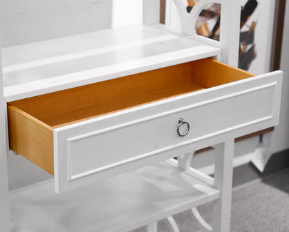 White Open Shelves Bookcase