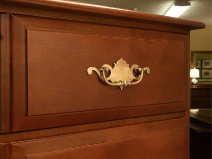 Cherry Finish Maple 2 Over 3 Drawer Chest on Chest
