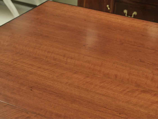 Custom Italian Country Dining Table in Cherry and Black with Leaves