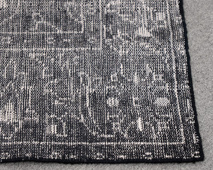 Black and White Oriental Styled 8'x10' Area Rug