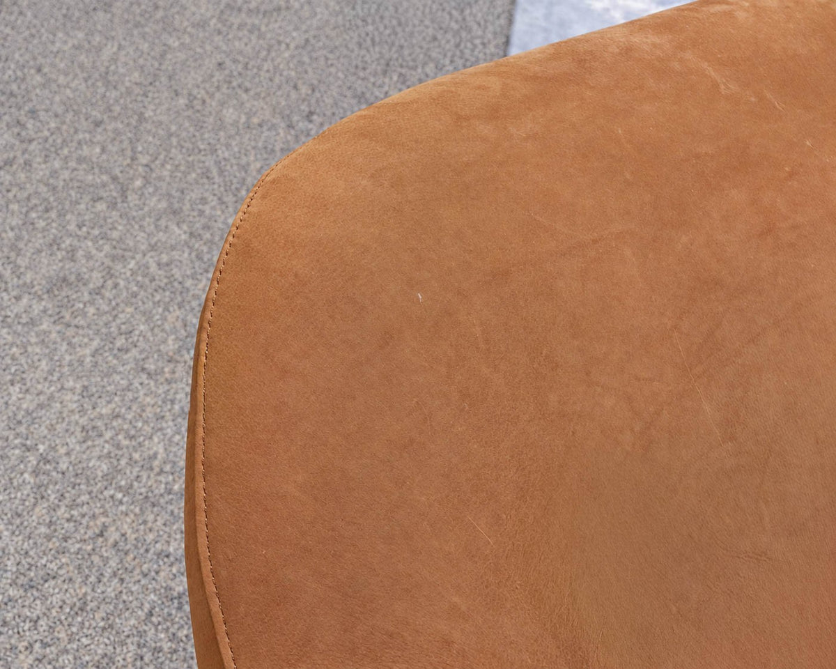 Four Hands Pair of  Swivel 'Julius' Nubuck Cognac Chairs