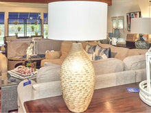 Urn Shape Mother of Pearl Fish Motif Table Lamp