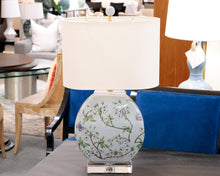 Porcelain Cherry Blossoms Moon Vase Table Lamp