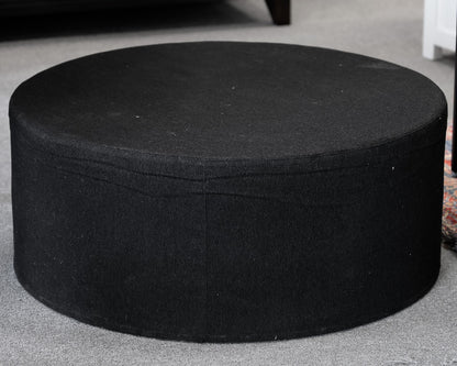 American Leather for Room & Board Black Ottoman