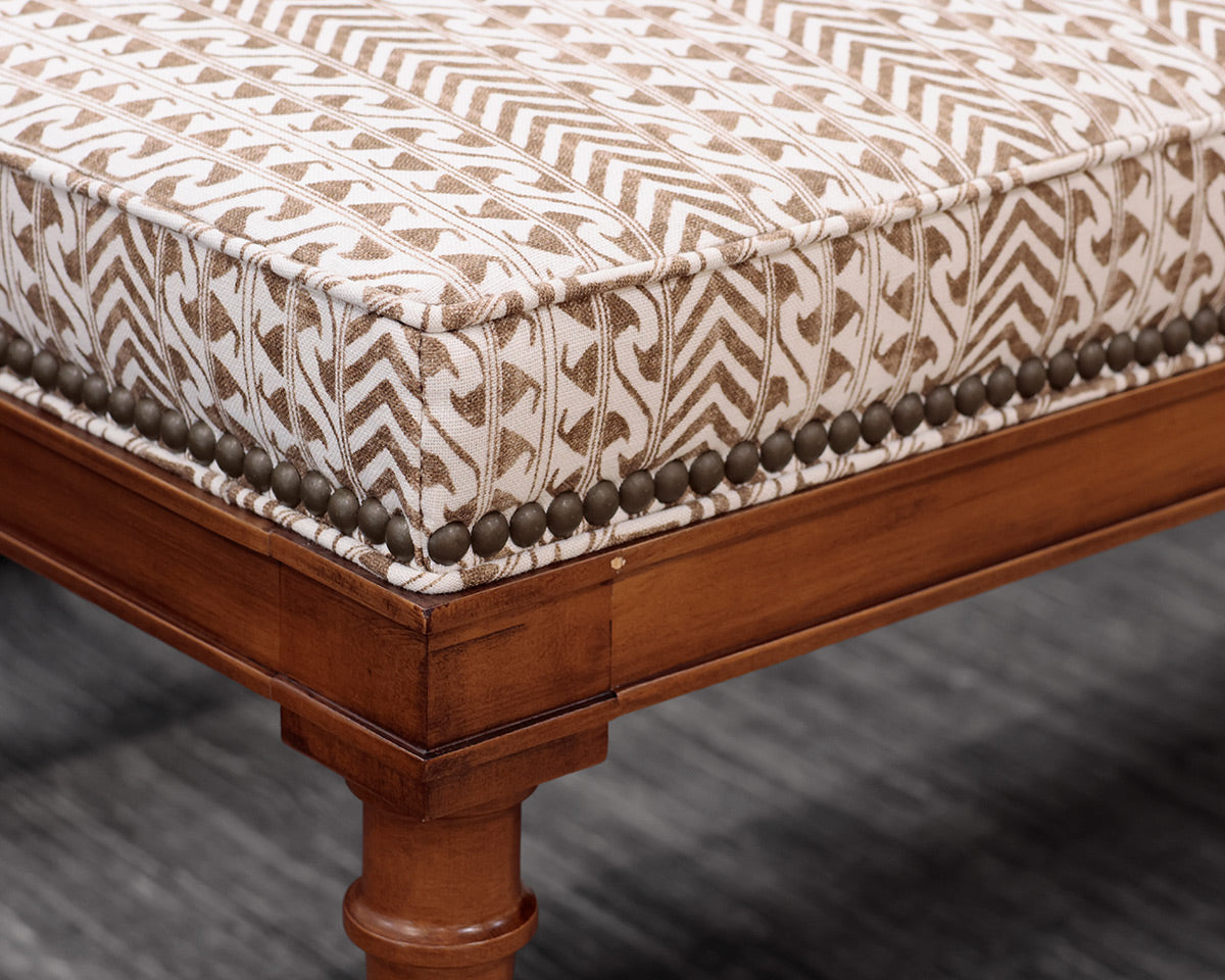 Kravet Custom Ottoman w/ Spooled Legs