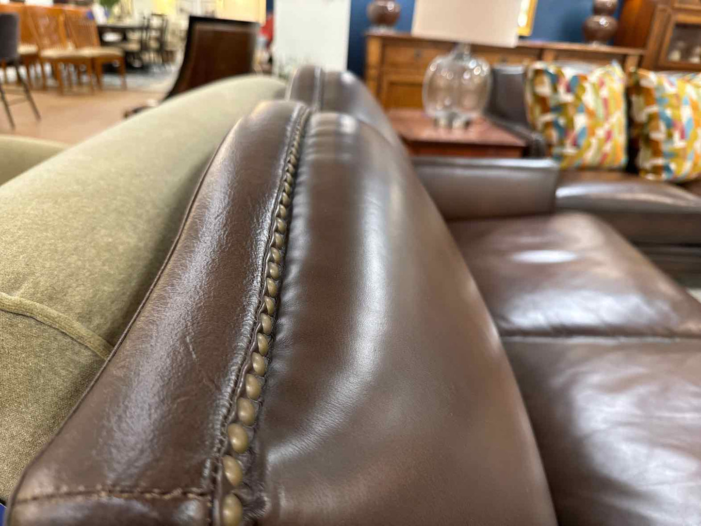 Chocolate Leather Loveseat
