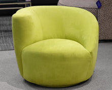 Contemporary Green Suede Swivel Chair