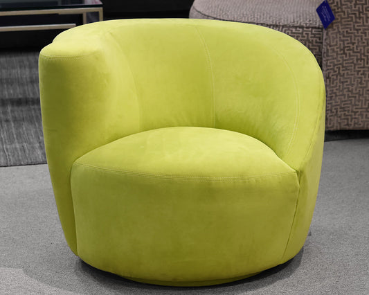 Contemporary Green Suede Swivel Chair