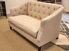 Boston Interiors Camby Settee in Sky Linen